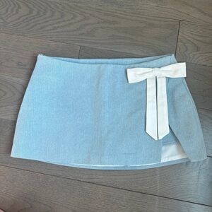 Mini denim skort
